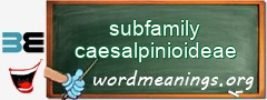 WordMeaning blackboard for subfamily caesalpinioideae